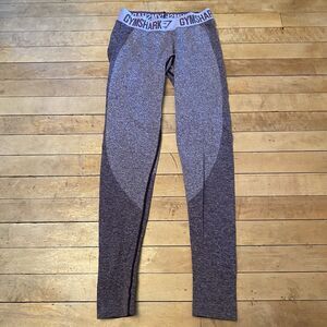 Gymshark Leggings Stretch Grey/Purple Ankle 25” Inseam